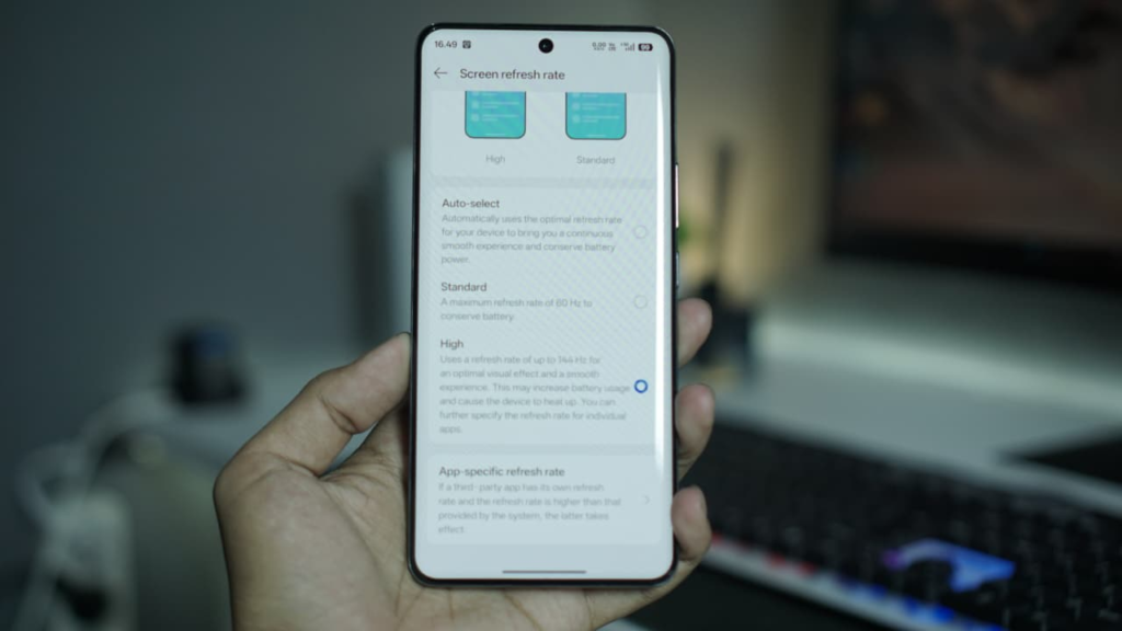 Refresh rate realme 16 Pro+ 5G